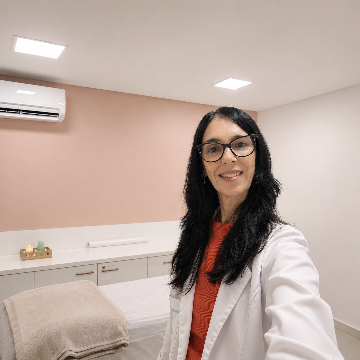 Andréia Ribeiro, terapeuta e Mestre em Reiki, em atendimento acolhedor
